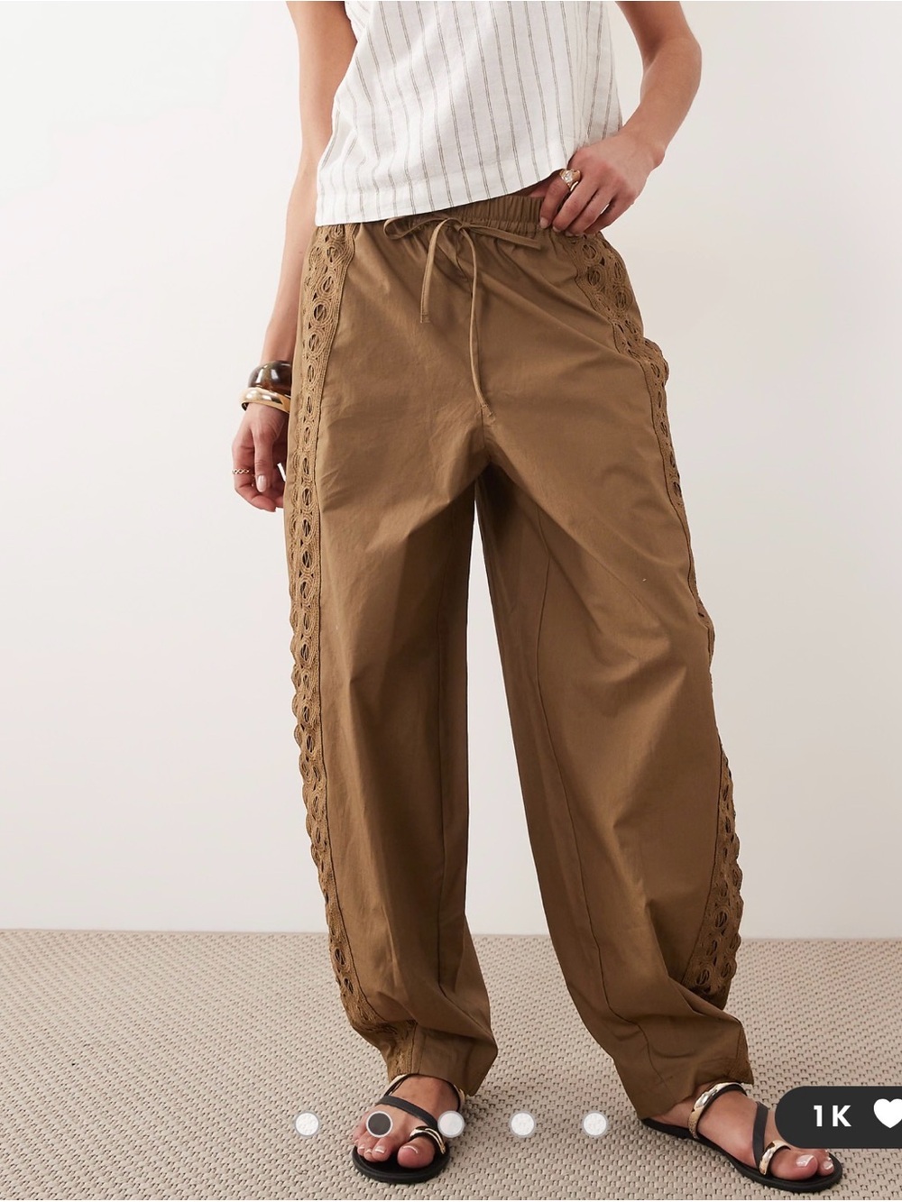 Mango Paola 100%cotton barrel leg pants